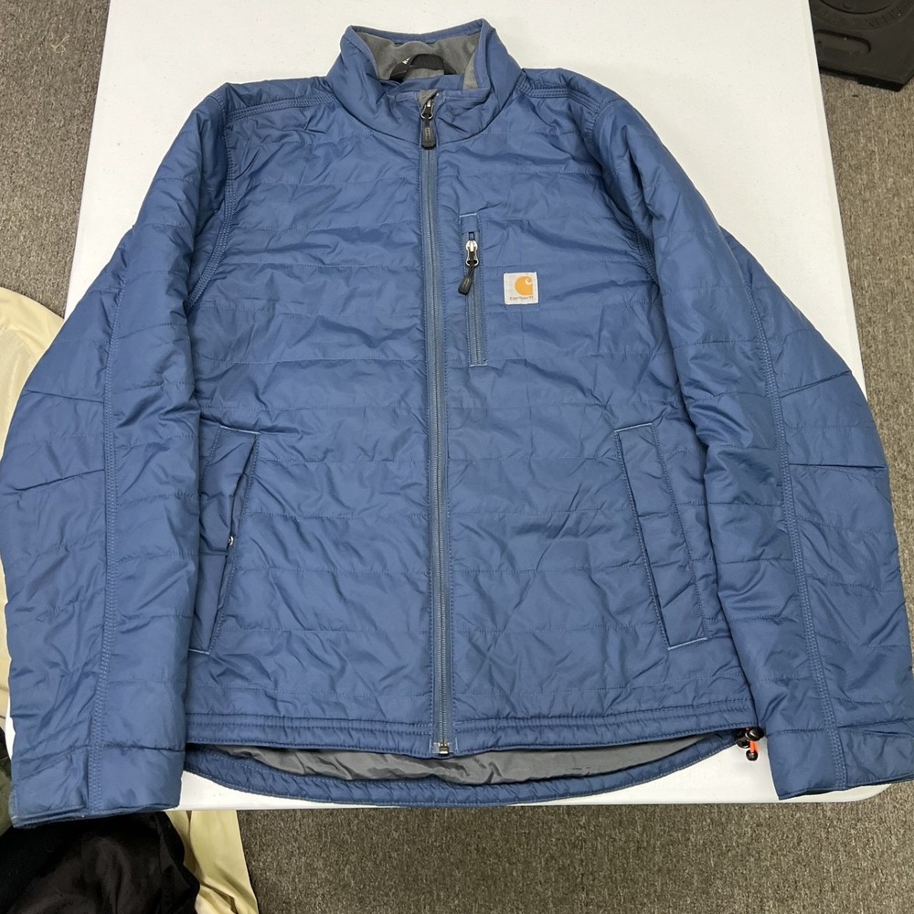 Carhartt Gilliam Jacket Mens Small Blue Rain Defender Insulated Puffer OJ2208-M